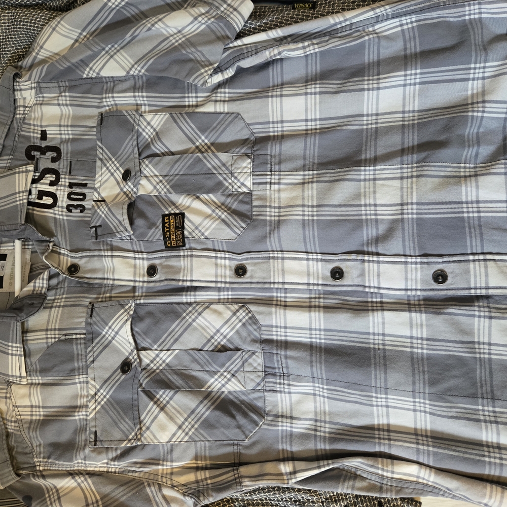 Men's Gray Plaid Shirt